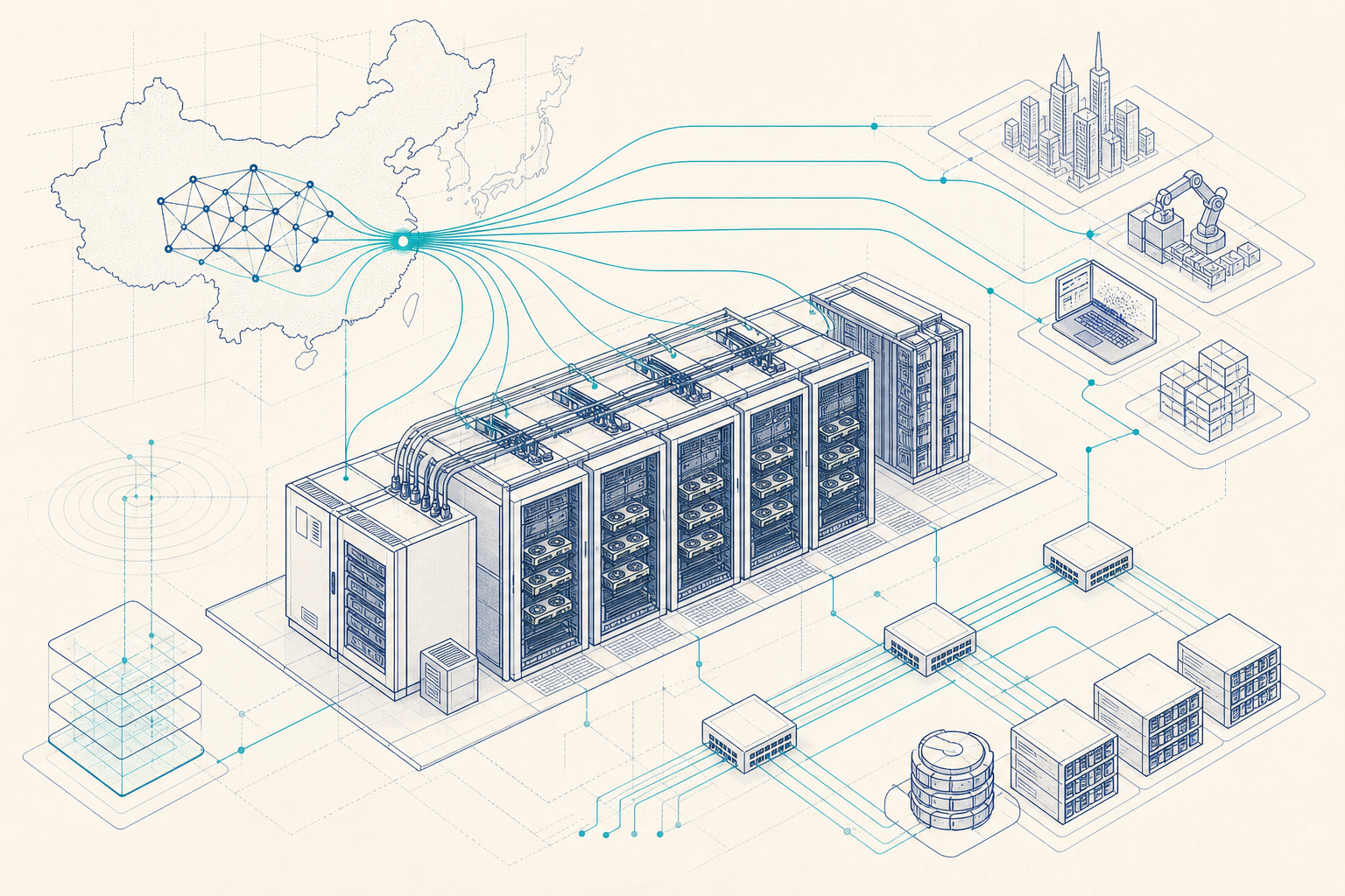 Compact GPU cluster with orchestration, routing and metering overlays for long-context AI workloads